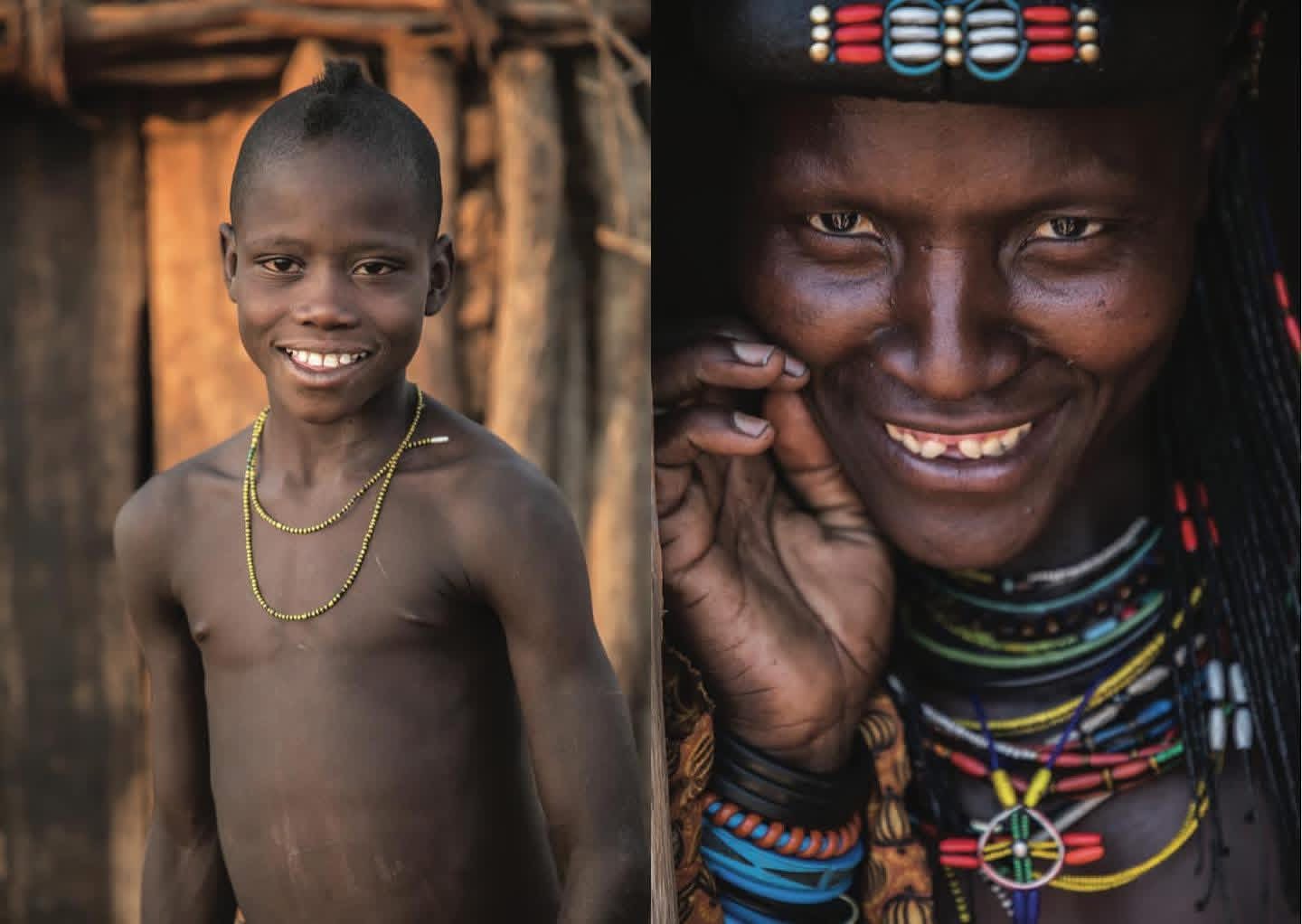 Child and a smiling elder in traditional dress