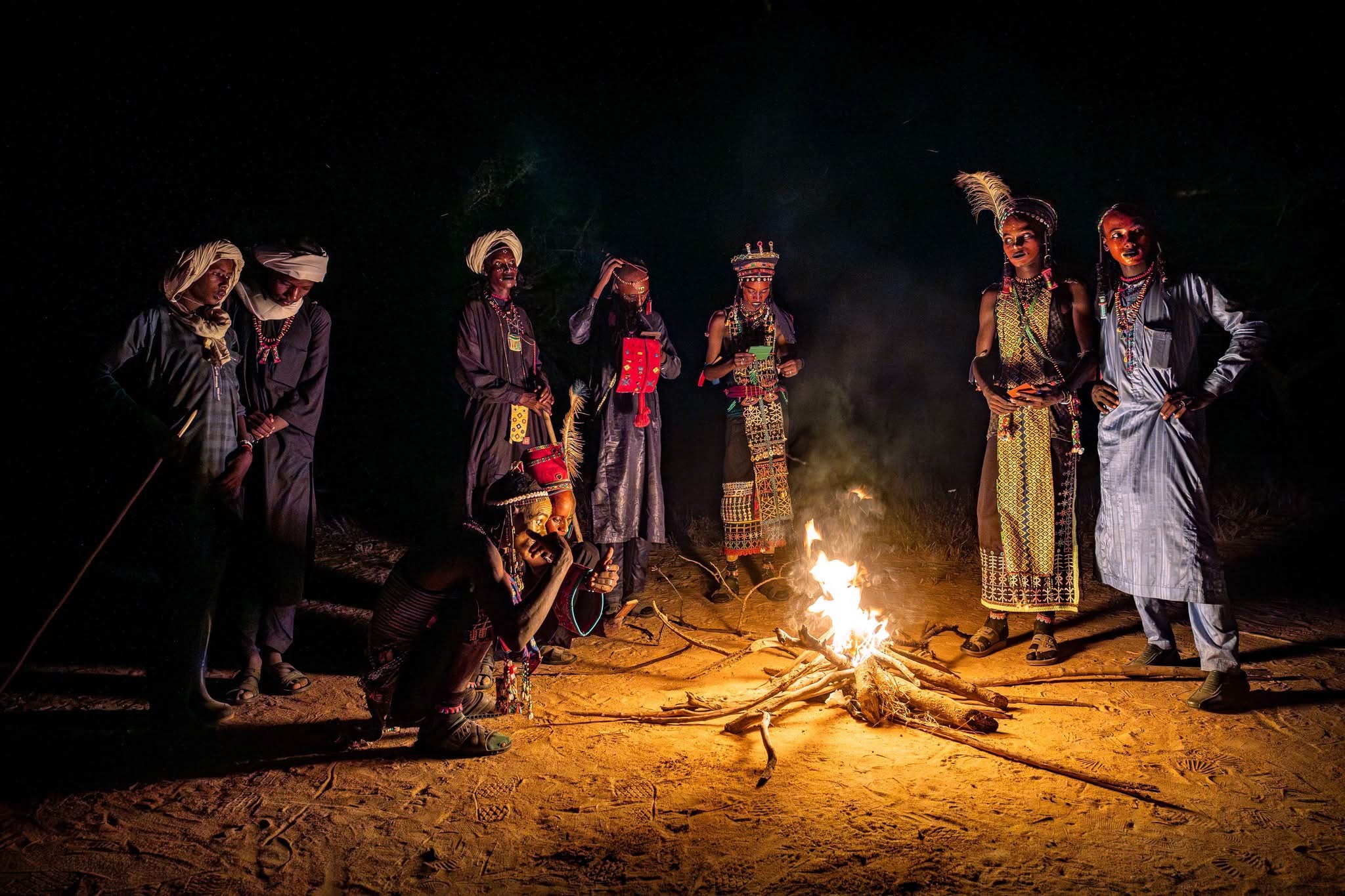 Festival participants in traditional dress