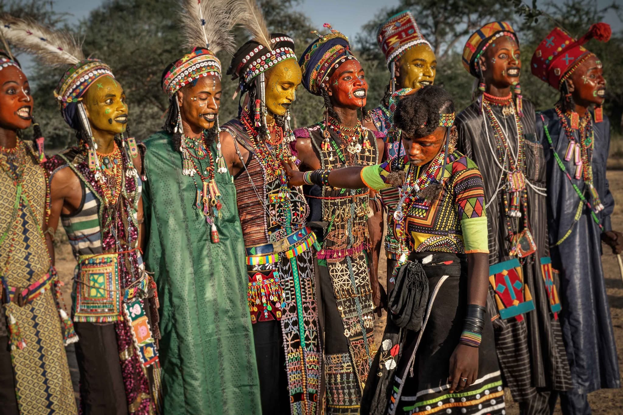 Festival participants in traditional dress