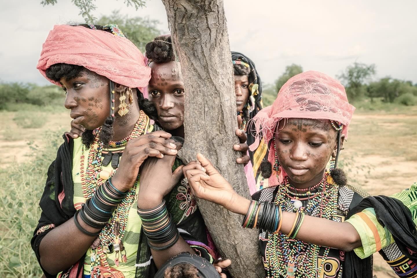 Festival participants in traditional dress