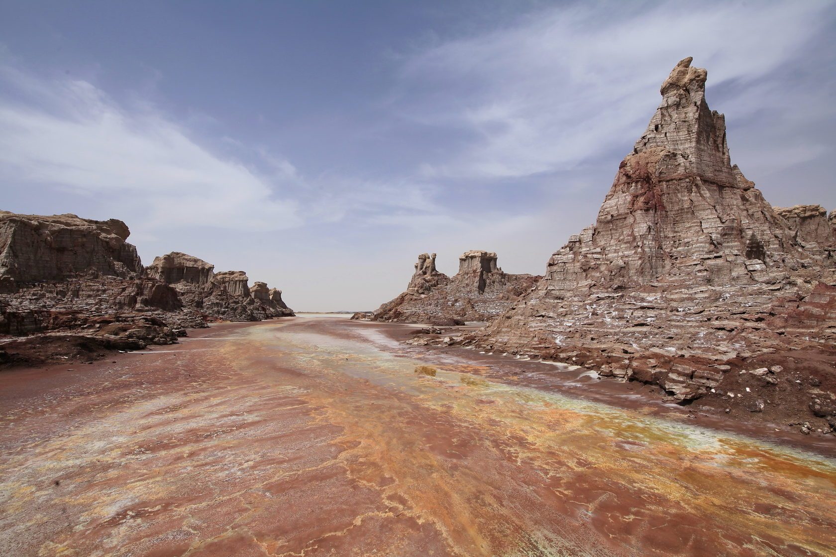 Rock formations in the Danakil salt desert