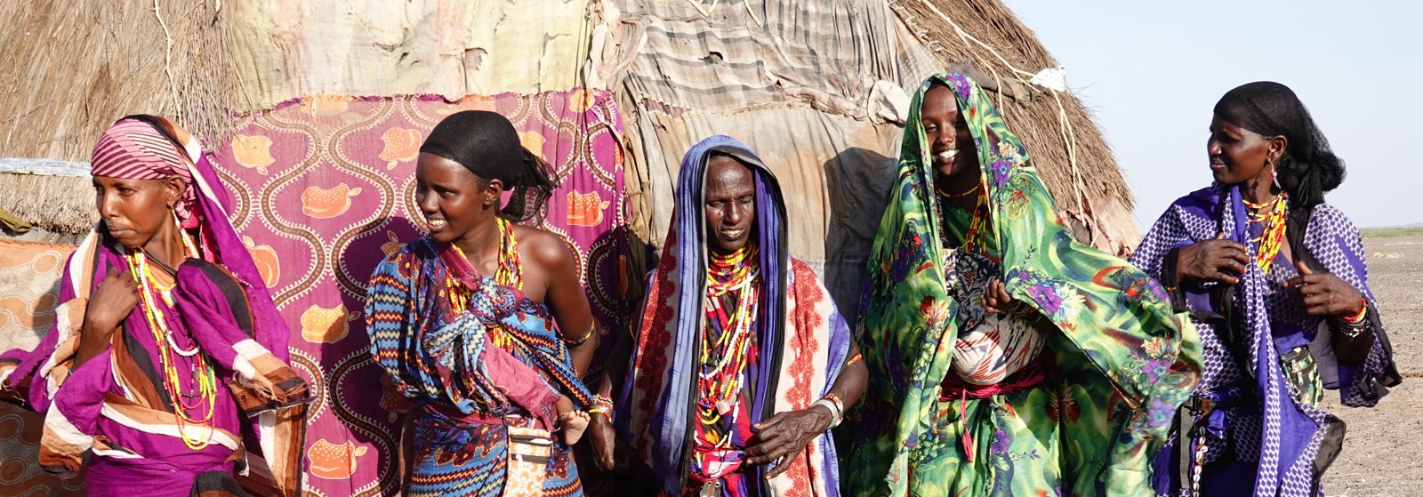 Women in bright shawls