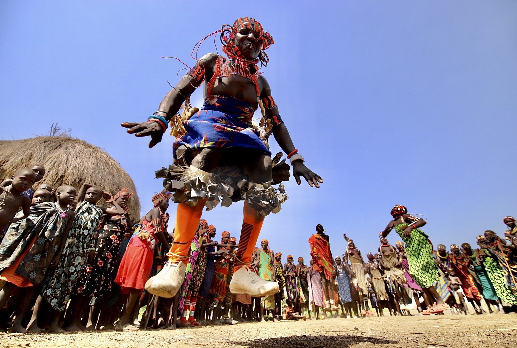Dancer leaping at a celebration