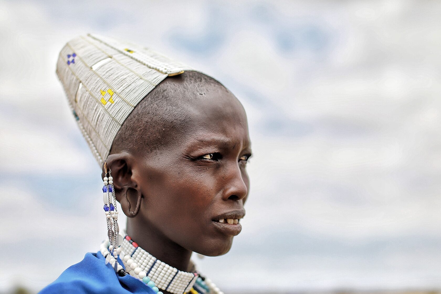 Maasai woman in traditional beadwork